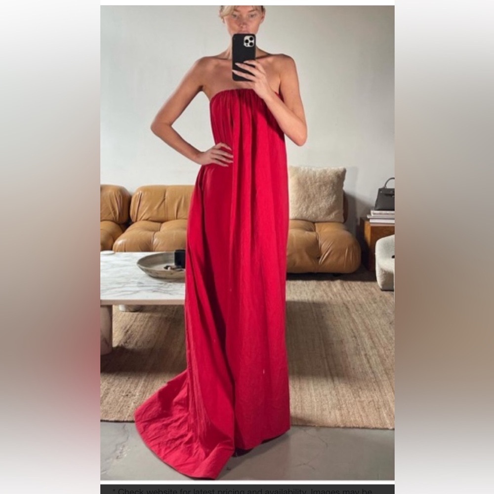 Sold out Helsa Crinkle Pleated Gown- Red